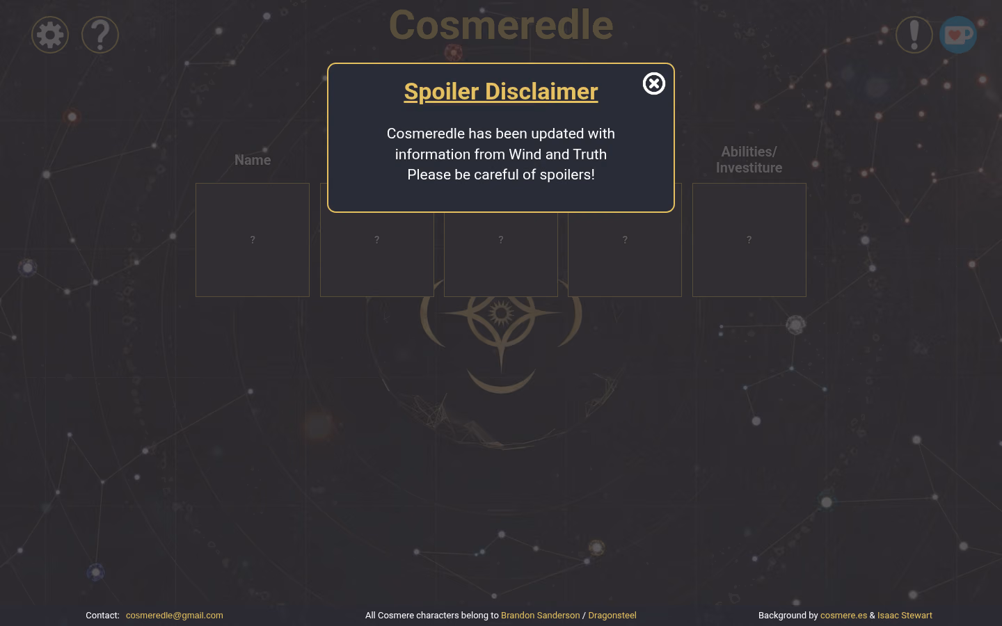 Cosmeredle game screenshot