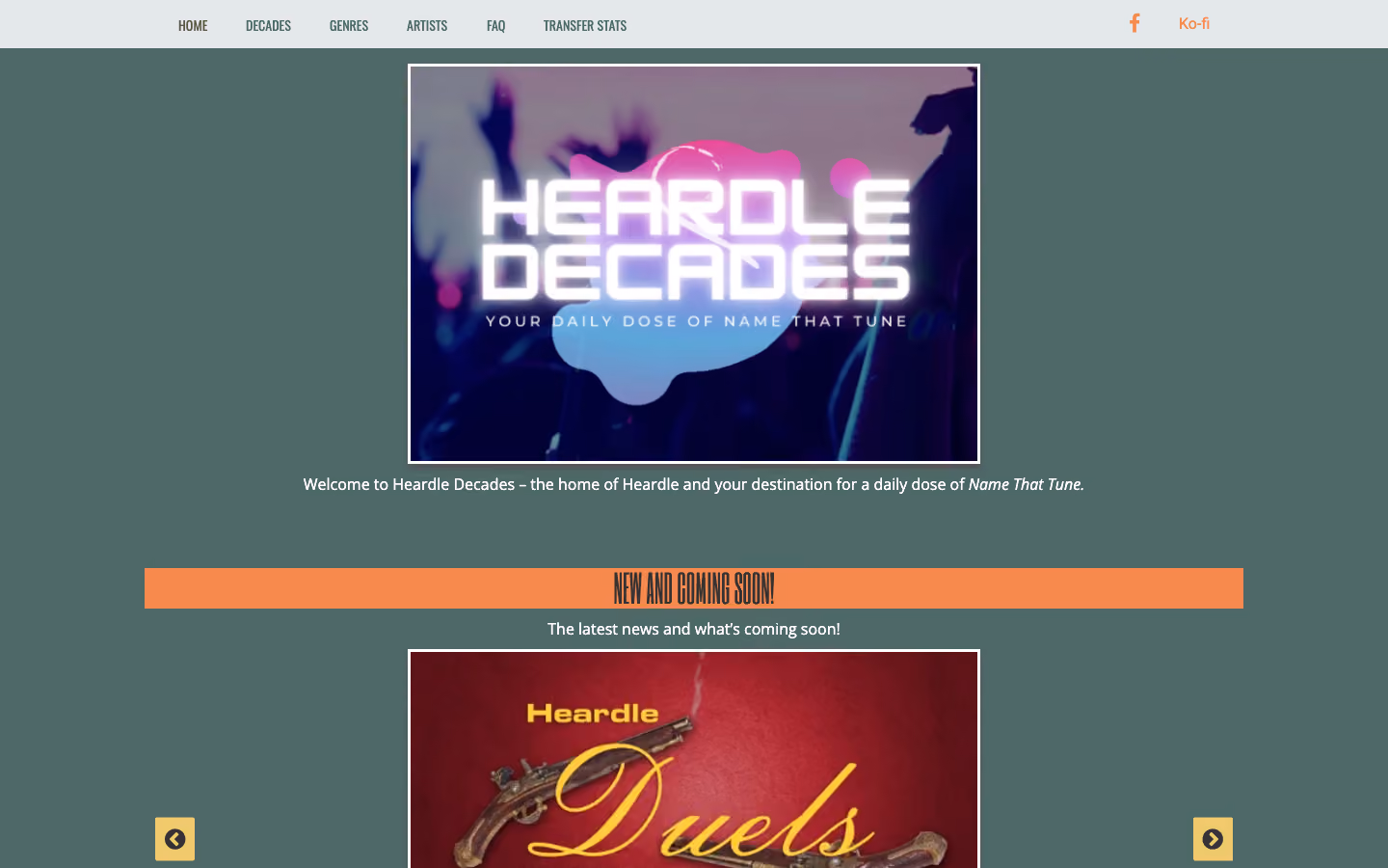 Heardle Decades game screenshot